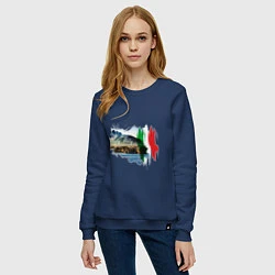 Свитшот хлопковый женский Страны Италия Сицилия, цвет: тёмно-синий — фото 2