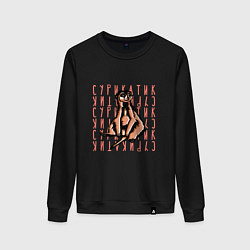 Свитшот хлопковый женский Сурикатик, цвет: черный