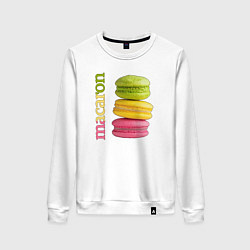Свитшот хлопковый женский Macaron, цвет: белый