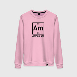 Свитшот хлопковый женский Am -Armenium, цвет: светло-розовый