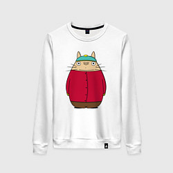 Свитшот хлопковый женский Totoro Cartman, цвет: белый