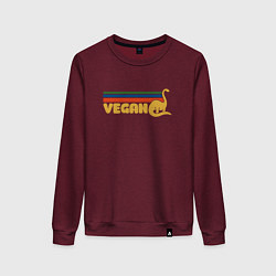 Свитшот хлопковый женский Dino Vegan, цвет: меланж-бордовый