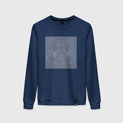 Свитшот хлопковый женский Tiger Illusion, цвет: тёмно-синий