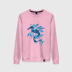 Свитшот хлопковый женский Морской дракон, цвет: светло-розовый