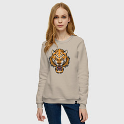Свитшот хлопковый женский Cool Tiger, цвет: миндальный — фото 2