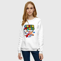 Свитшот хлопковый женский Super Mario убойная компания, цвет: белый — фото 2