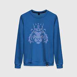Свитшот хлопковый женский Царь Тигр, цвет: синий