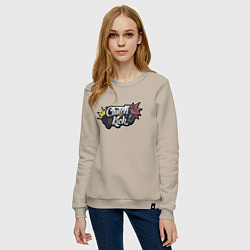 Свитшот хлопковый женский Clutch or Kick, цвет: миндальный — фото 2
