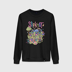 Свитшот хлопковый женский SLIPKNOT, цвет: черный