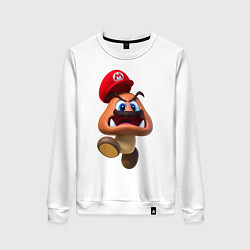 Свитшот хлопковый женский Goomba, цвет: белый