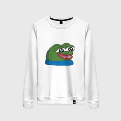 Свитшот хлопковый женский Pepe happy Пепе хеппи, цвет: белый