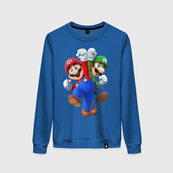 Свитшот хлопковый женский Mario Bros, цвет: синий