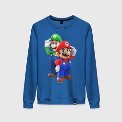 Свитшот хлопковый женский Mario Bros, цвет: синий