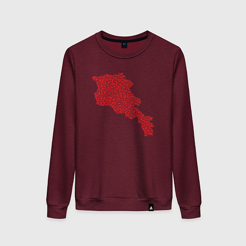 Женский свитшот Red Armenia / Меланж-бордовый – фото 1