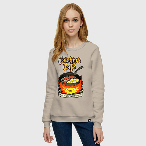 Женский свитшот Calcifer cook / Миндальный – фото 3