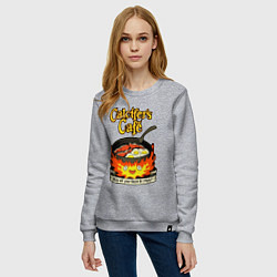 Свитшот хлопковый женский Calcifer cook, цвет: меланж — фото 2