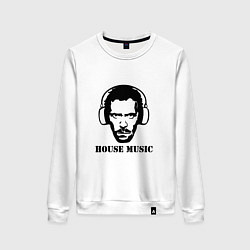 Свитшот хлопковый женский Dr House music, цвет: белый