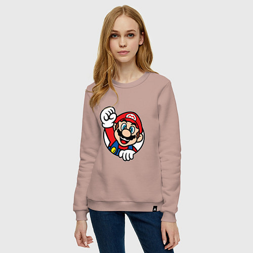 Женский свитшот MarioFace / Пыльно-розовый – фото 3