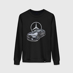 Свитшот хлопковый женский Mercedes AMG motorsport, цвет: черный