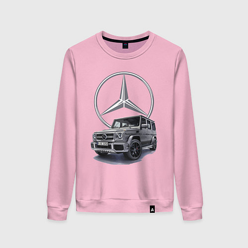 Женский свитшот Mercedes Gelendwagen G63 AMG G-class G400d / Светло-розовый – фото 1