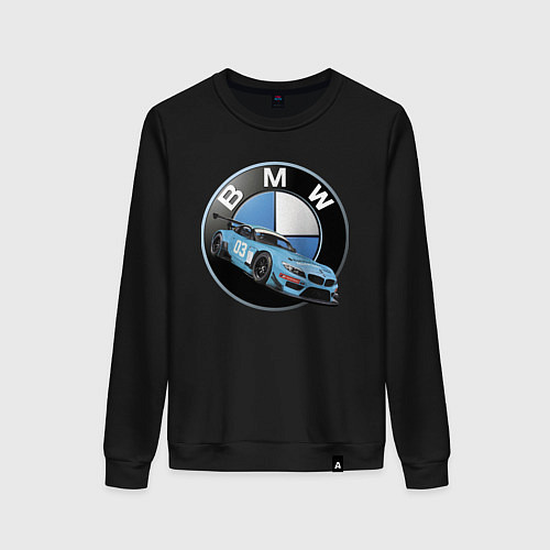 Женский свитшот BMW самая престижная марка автомобиля / Черный – фото 1