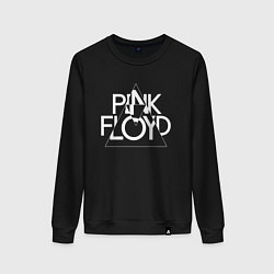 Свитшот хлопковый женский PINK FLOYD LOGO ПИНК ФЛОЙД ЛОГОТИП, цвет: черный