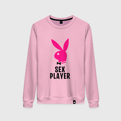 Свитшот хлопковый женский СЕКС ИГРОК PLAYBOY, цвет: светло-розовый