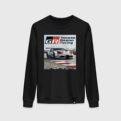 Свитшот хлопковый женский Toyota Gazoo Racing - легендарная спортивная коман, цвет: черный