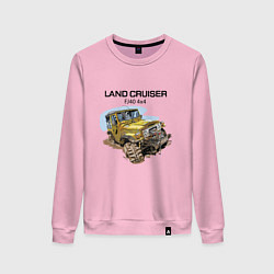 Свитшот хлопковый женский Toyota Land Cruiser FJ 40 4X4, цвет: светло-розовый
