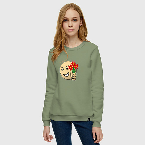 Женский свитшот Стикер с цветами / Авокадо – фото 3