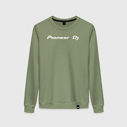 Свитшот хлопковый женский Pioneer DJ - Logo White, цвет: авокадо