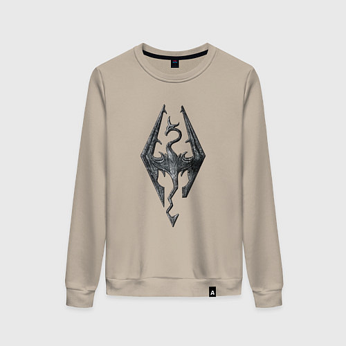 Женский свитшот СКАЙРИМ ЛОГО SKYRIM LOGO / Миндальный – фото 1