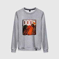 Свитшот хлопковый женский Думгай пронзает демона DOOM, цвет: меланж