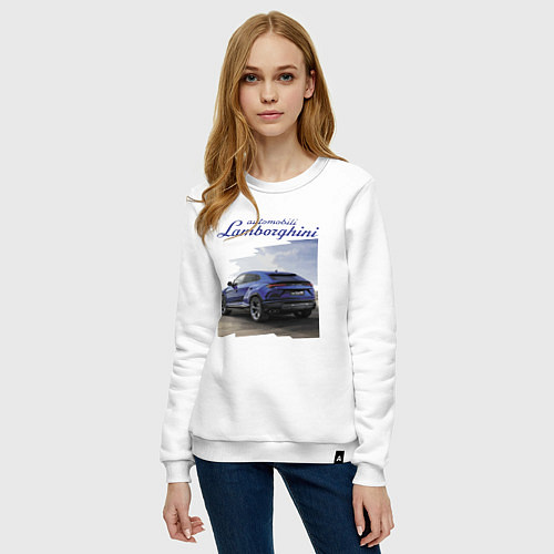 Женский свитшот Lamborghini Urus Sport / Белый – фото 3