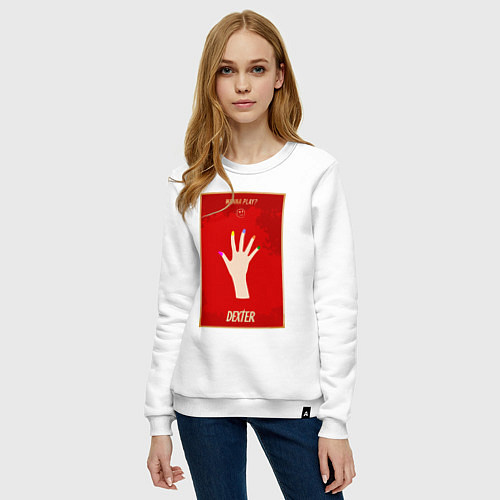 Женский свитшот Dexter wanna play / Белый – фото 3