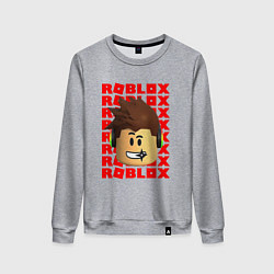 Свитшот хлопковый женский ROBLOX RED LOGO LEGO FACE, цвет: меланж