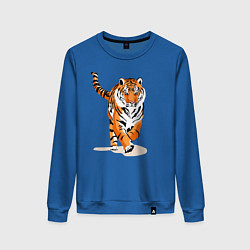 Свитшот хлопковый женский Властный хозяин джунглей, цвет: синий