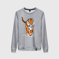 Свитшот хлопковый женский Властный хозяин джунглей, цвет: меланж