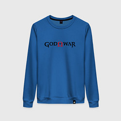 Свитшот хлопковый женский GOD OF WAR LOGO BLACK RED, цвет: синий