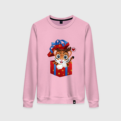 Женский свитшот Тигрин сюрприз / Светло-розовый – фото 1