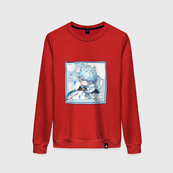 Свитшот хлопковый женский Котик Чун Юй в деле, цвет: красный
