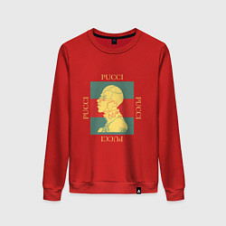 Свитшот хлопковый женский PUCCI GOLD ПУЧЧИ ЗОЛОТО, цвет: красный