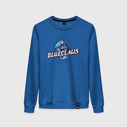 Свитшот хлопковый женский Jersey shore Blue claws - baseball team, цвет: синий