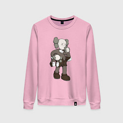 Свитшот хлопковый женский KAWS, цвет: светло-розовый