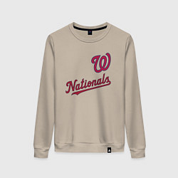 Свитшот хлопковый женский Washington Nationals - baseball team!, цвет: миндальный