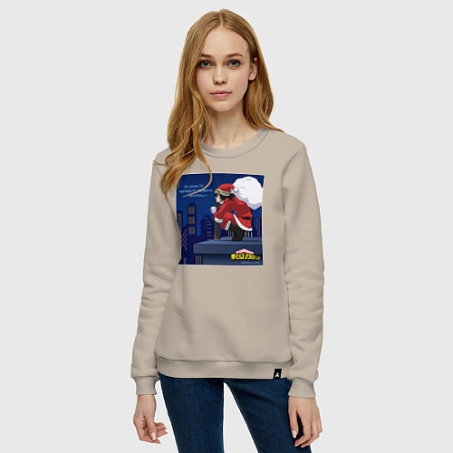 Женский свитшот My Hero Academia - Санта с подарками на Новый год / Миндальный – фото 3