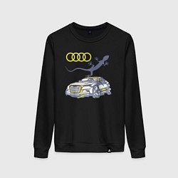 Свитшот хлопковый женский Audi Quattro - зачётное точило!, цвет: черный