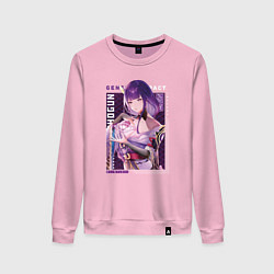 Женский свитшот Райдэн Shogun Raiden с надписями Genshin Impact