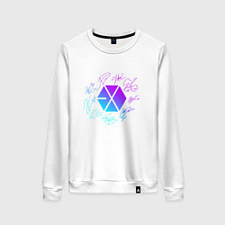 Женский свитшот EXO BAND NEON LOGO АВТОГРАФЫ