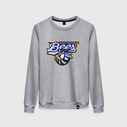 Свитшот хлопковый женский Burlington Bees - baseball team, цвет: меланж